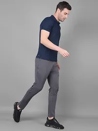 Stylish Grey Polyester Solid Regular Fit Sports Track Pant For Men-thumb3