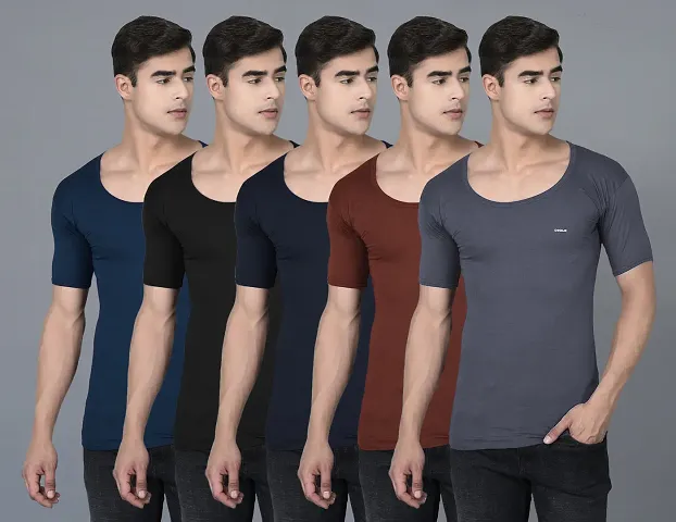 Stylish Solid Vests For Men- Pack Of 5