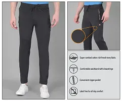 Stylish Green Cotton Solid Regular Track Pants For Men-thumb4