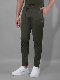 Stylish Olive Polyester Solid Regular Fit Sports Track Pant For Men-thumb1