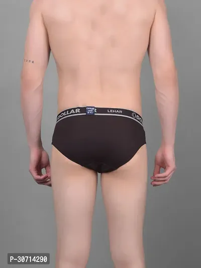 Super Combed Cotton Solid Brown Briefs For Men-thumb2