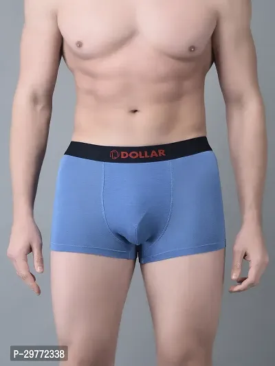 Stylish Blue Cotton Blend Solid Trunk For Men