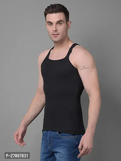 Stylish Solid Combed Cotton Racerback Styled Gym Vest Pack Of 2-thumb2