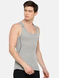 Stylish Assorted Solid Combed Cotton Racerback Styled Gym Vest-thumb1