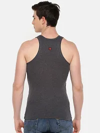 Stylish Solid Combed Cotton Racerback Styled Gym Vest Pack Of 3-thumb2