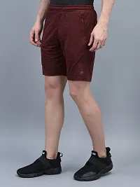 Stylish Red Polyester Solid Sports Shorts For Men-thumb1