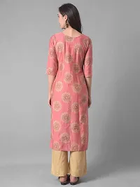 Stylish Pink Cotton Blend Self Pattern Stitched Kurta For Women-thumb2