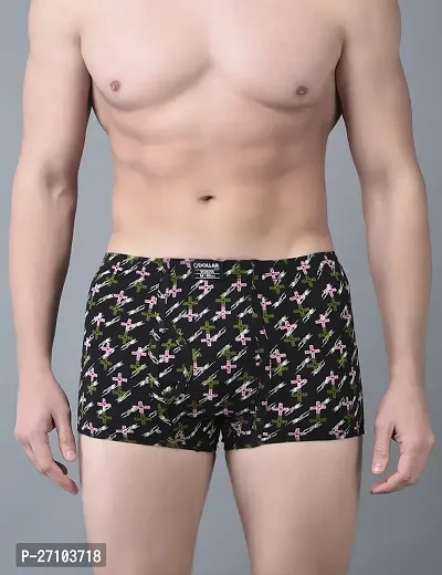 Stylish Black Cotton Blend Printed Trunks For Men