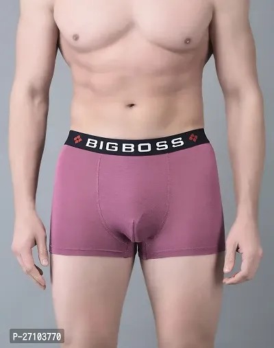 Stylish Purple Cotton Blend Solid Trunks For Men