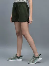 Stylish Green Cotton Blend Solid Lounge Shorts For Women-thumb1