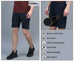 Stylish Blue Polyester Solid Sports Shorts For Men-thumb4