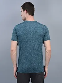 Stylish Blue Polyester Solid Regular Fit Sports Tee For Men-thumb2