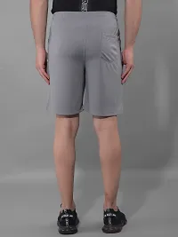 Stylish Grey Polyester Solid Sports Shorts For Men-thumb2