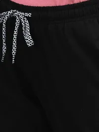 Elite Black Cotton Solid Track Pants For Women-thumb4