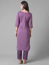 Beautiful A-Line Purple Self Pattern Cotton Blend Kurta Bottom Set For Women-thumb2