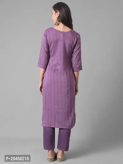 Beautiful A-Line Purple Self Pattern Cotton Blend Kurta Bottom Set For Women-thumb3