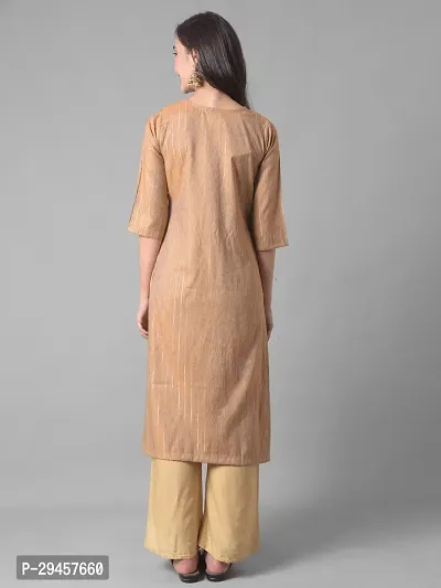 Stylish Brown Viscose Self Pattern Stitched Kurta For Women-thumb3