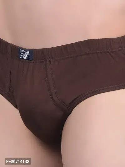 Super Combed Cotton Solid Brown Briefs For Men-thumb5