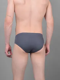 Super Combed Cotton Solid Grey Briefs For Men-thumb1