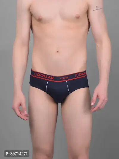 Super Combed Cotton Solid Navy Blue Briefs For Men-thumb0