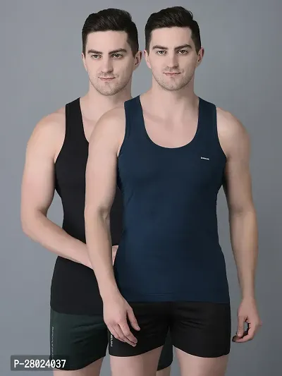 Stylish Cotton Solid Vests For Men- Pack Of 2