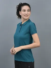 Elegant Cotton Solid Polo Neck T-Shirts For Women- Pack Of 3-thumb1