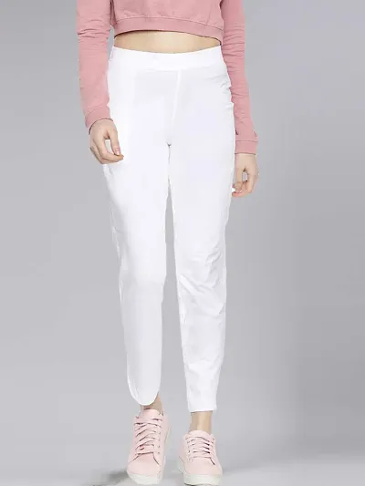 Solid Mid Rise Trouser for Women