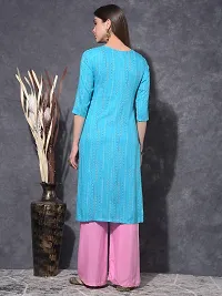 Stylish Blue Rayon Stitched Kurta For Women-thumb2