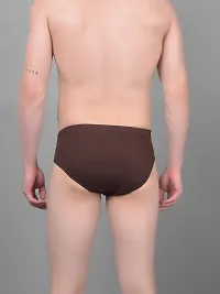 Super Combed Cotton Solid Brown Briefs For Men-thumb1