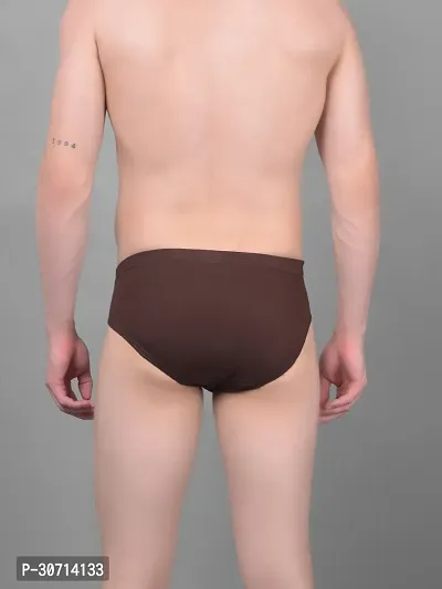 Super Combed Cotton Solid Brown Briefs For Men-thumb2