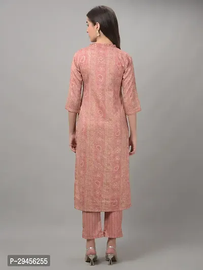 Beautiful A-Line Pink Self Pattern Cotton Blend Kurta Bottom Set For Women-thumb3