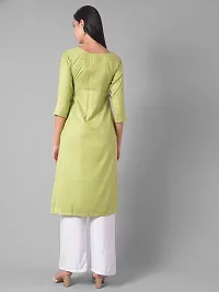 Stylish Green Cotton Blend Self Pattern Stitched Kurta For Women-thumb2