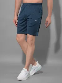 Stylish Green Polyester Solid Sports Shorts For Men-thumb1