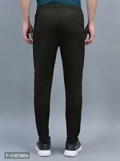 Stylish Olive Polyester Solid Regular Fit Sports Track Pant For Men-thumb3