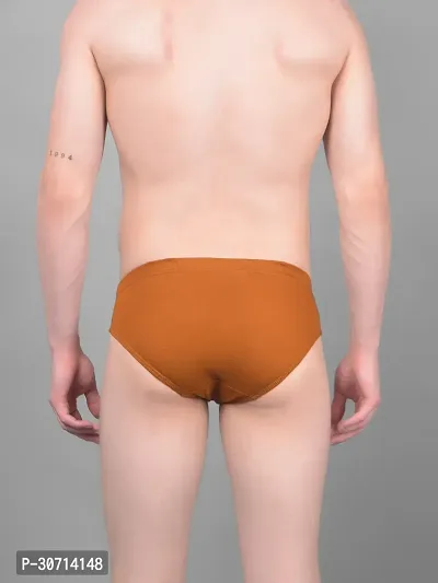 Super Combed Cotton Solid Brown Briefs For Men-thumb2