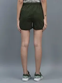 Stylish Green Cotton Blend Solid Lounge Shorts For Women-thumb3