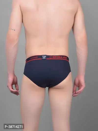 Super Combed Cotton Solid Navy Blue Briefs For Men-thumb2