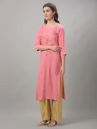 Stylish Pink Rayon Self Pattern Stitched Kurta For Women-thumb1