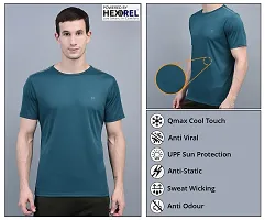 Stylish Green Polyester Solid Regular Fit Sports Tee For Men-thumb4