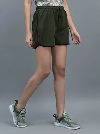 Stylish Green Cotton Blend Solid Lounge Shorts For Women-thumb2