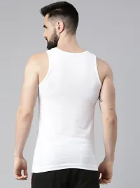 Elegant White Cotton Solid Vests For Men- Pack Of 5-thumb1