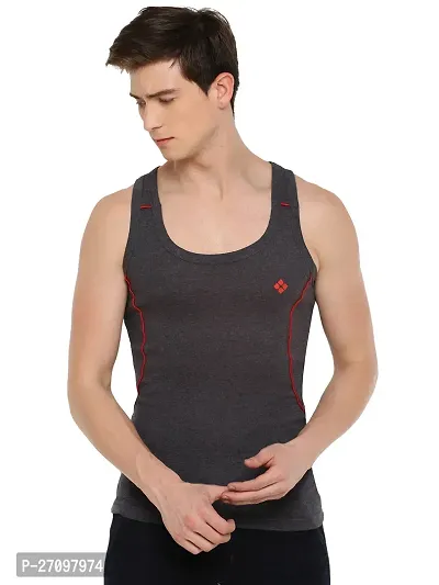 Stylish Assorted Solid Combed Cotton Racerback Styled Gym Vest-thumb0