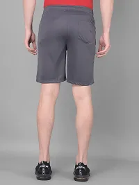 Stylish Grey Polyester Solid Sports Shorts For Men-thumb2