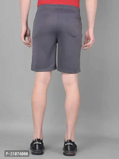 Stylish Grey Polyester Solid Sports Shorts For Men-thumb3