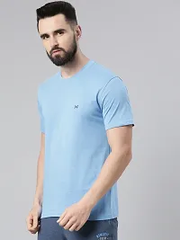 Reliable Multicoloured Cotton Solid Round Neck Tshirt For Men Pack Of 5-thumb1