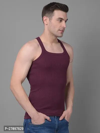 Stylish Assorted Solid Combed Cotton Racerback Styled Gym Vest-thumb2