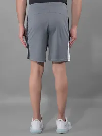 Stylish Grey Polyester Solid Sports Shorts For Men-thumb2