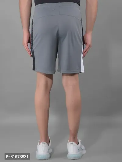 Stylish Grey Polyester Solid Sports Shorts For Men-thumb3