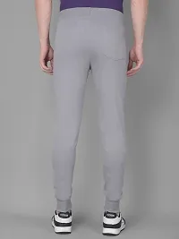 Stylish Grey Cotton Solid Joggers For Men-thumb1