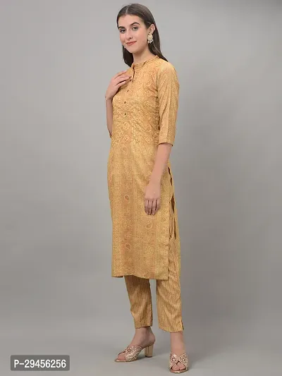 Beautiful A-Line Yellow Self Pattern Cotton Blend Kurta Bottom Set For Women-thumb2